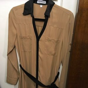 Mid thigh long sleeve dress